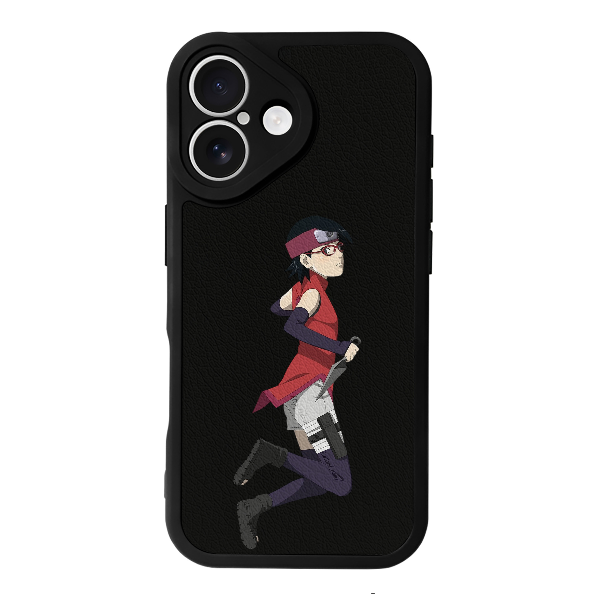 （画像用） NARUTO -ナルト- うちは サラダ Uchiha Sarada 【iPhone 16シリーズ対応】シリコンスマホケース（レザー調） 材質：シリコン